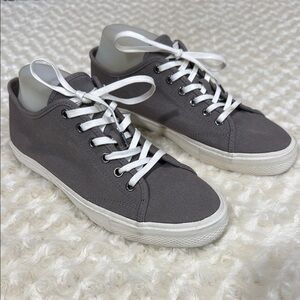 All Saints Theo Gray and White Sneakers Minimalist Design
